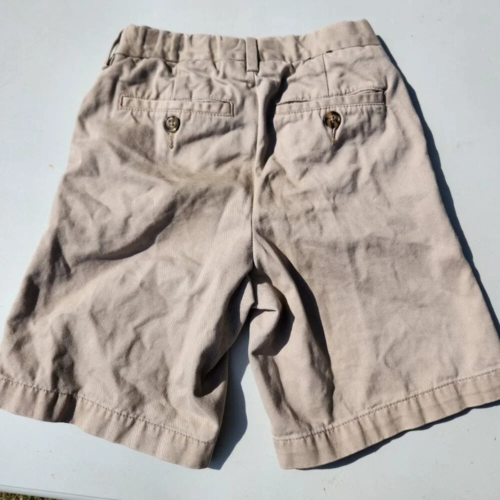 Gap Kids Uniform Flat Front Shorts Size 7 Slim Khaki 100% Cotton Easy Fit